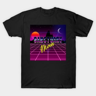 Murderbot The Rise and Fall of Sanctuary Moon 80s Style Fan Art T-Shirt